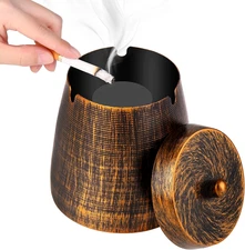 Outdoor Ashtrays for Patio with Lid, Ash Trays with Covers Outdoor, Ashtray Odor