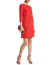 Michael Kors Collection Womens Stretch Wool Crepe Shift Dress 10 Poppy NWT $1890