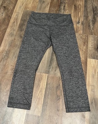 Lululemon Legging Women 2 Wunder Under Crop Pant Stretch Gray Yoga Gym Medium