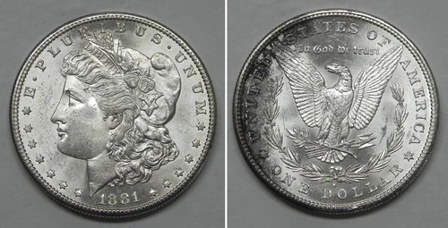 X7535 1881-S Morgan Dollar, BU