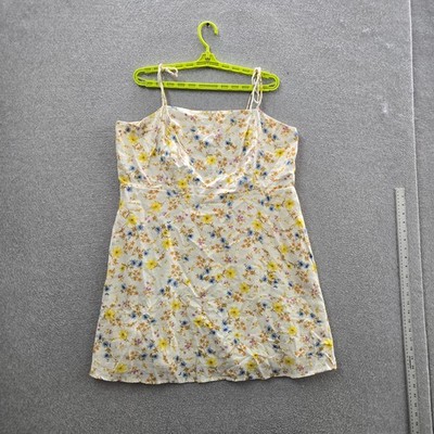 Old Navy Women Dress XXL White Cotton Linen Floral Sundress Romantic | eBay