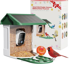Bird Feeder with Camera Solar Powered-2K Live Feed, Smart AI Identify Birds, 2L