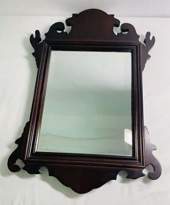 Vtg The Bombay Company Chippendale Dark Mahogany Wall Mirror  18.5'' x 12''