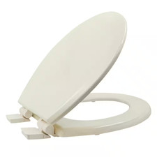 Round Slow-Close Toilet Seat with Adjustable Hinges and Easy Removal Mechanism i