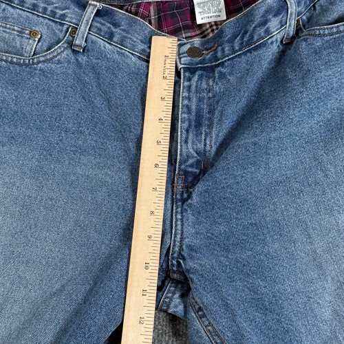Berne Jeans Womens 18 Regular Blue Flannel Lined Straight Leg Work Pants Denim - Picture 8 of 15