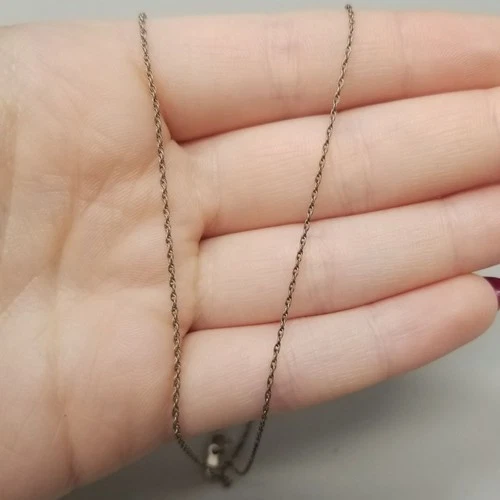 Vintage Thin Sterling Silver Chain Necklace 20 Inch Long AJC Spring Ring Clasp