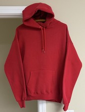 VTG Pannill HVYWT Hoodie Mens XL Red Fade Pullover Sweatshirt Blank Made In USA