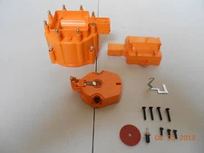 HEI Distributor Cap, Coil Cover & Rotor Kit*ORANGE* GM-CHEVY-PONTIAC-OLDS-FORD