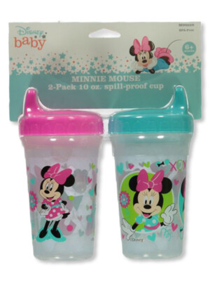 Disney Minnie Mouse Baby Girls' 2-Pack 10 Spill-Proof Cup