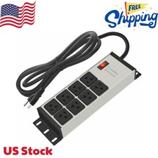 Heavy Duty Power Strip Surge Protector 20 AMP, 8 Outlets 12 Gauge Industrial