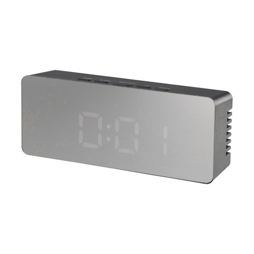 New Wecker Digital USB Alarmwecker Funk Uhr Schlummerfunktion Tischuhr Spiegel 1 - Bild 2 von 48
