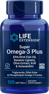 Life Extension Super Omega-3 EPA/DHA Krill/Astaxanthin/Olive Extract 120gels
