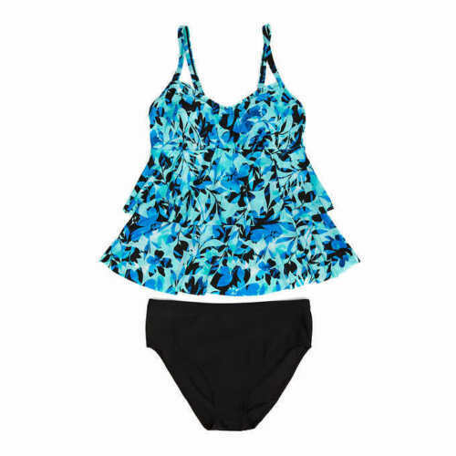 Christina Women's 2-Piece Cool Water Jardine Tankini Swimsuit Set, Green, Small - Picture 2 of 4