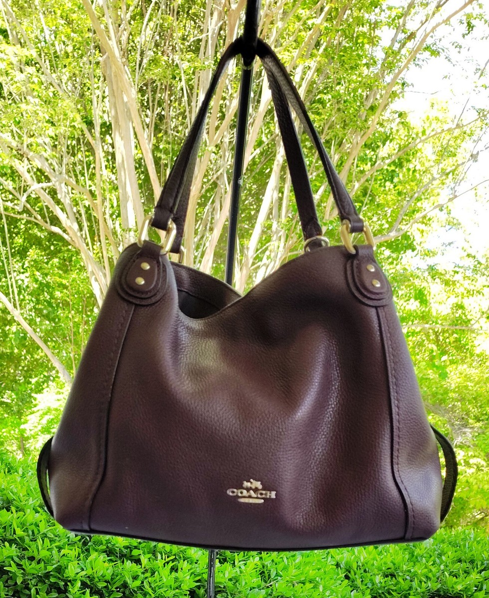 Coach MEDIUM 57124 Edie 28 Burgundy Leather Shoulder Bag