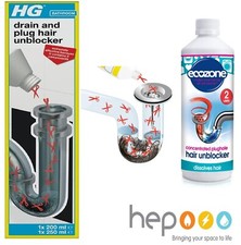 HG Drain & Plug Hair Unblocker 450 or Ecozone Drain & Plug Hair Unblocker 250ml