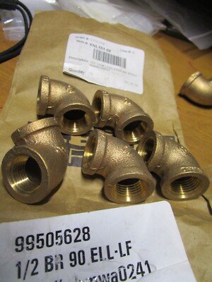 Merit Brass XNL101-08 90 deg Brass Pipe Elbow QTY 5