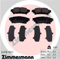 Zimmermann BremsbeläGe Hinten FüR Toyota Prius Plus Highlander/Kluger Lexus RX