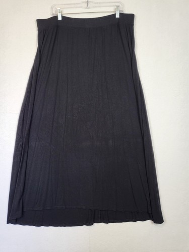 Catherines Womens Plus Suze Maxi Skirt Mid Rise Solid Black Size 1X 18/20W - Picture 1 of 3