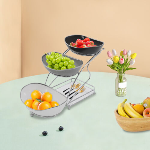 Fruit Serving Bowl Holder for Kitchen 3 Tier Fruit Serving Bowls with Stand USA