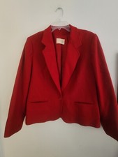VIntage Pendleton Woolen Red Blazer Womens Medium Button Up Pure Virgin Wool
