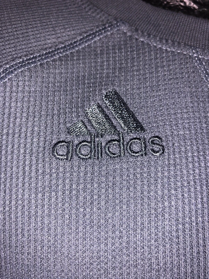 Men's Adidas Charlotte Bobcats Gray Long Sleeve Henley Waffle NBA Shirt LT NWT - Image 3 of 4