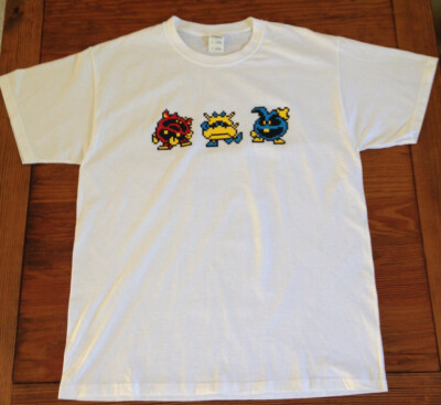 Dancing Virus Dr. Mario Graphic T Shirt (Small) White 