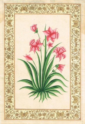 Handmade Flora Flower Painting Of Indian Botanical Art On Paper 9x12.5 inches - Picture 2 of 5