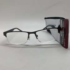 E62 Foster Grant IRONMAN IM1001 3.25 Gunmetal Men's Reading Glasses Half-Rim
