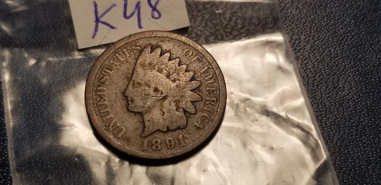 1891 Indian Head Cent USA.