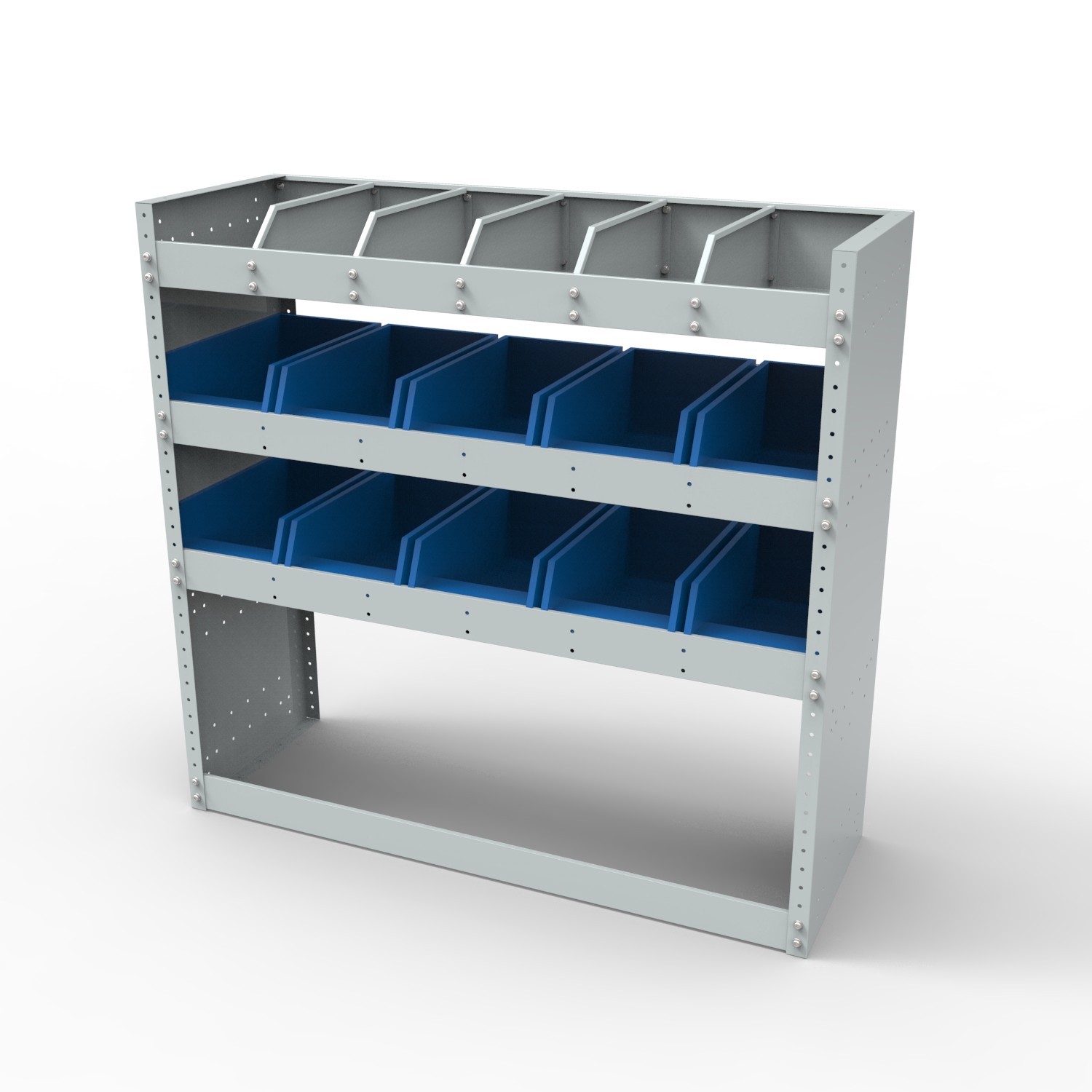 FORD TRANSIT CUSTOM VAN RACKING STEEL SHELVING METAL RACKS PLASTIC BINS