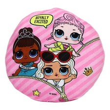 Cuscino decorativo in peluche cameretta giochi bambina LOL SURPRISE rotondo rosa