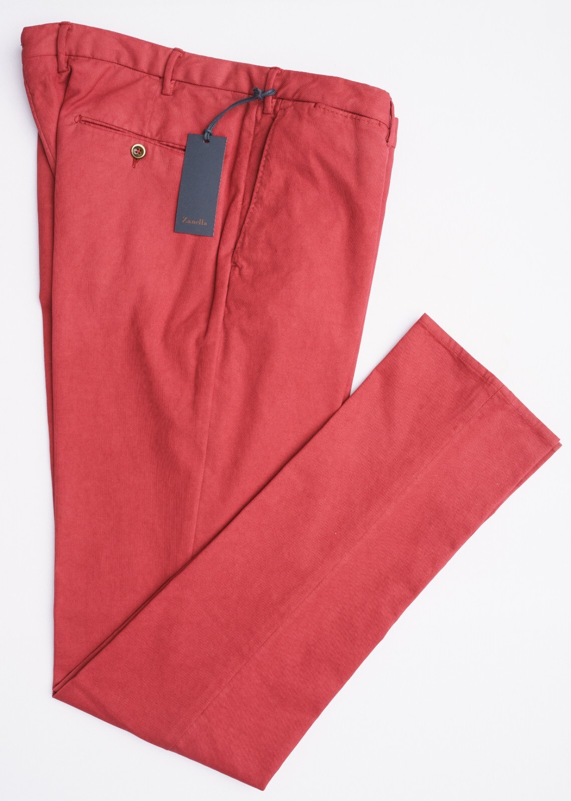 Повседневные брюки из хлопка на плоской подошве NWT ZANELLA Duke Red Honeycomb 30 (EU 46)