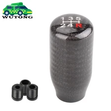 JDM Black Real Carbon Fiber Manual MT 5-Speed Gear Shifter Shift Knob Universal