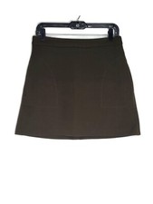 Zara Olive Green Pocket Back Zip Mini Pencil Skirt Size M
