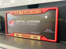 Metal San Francisco 49ers Laser License Plate Frame ✅ Licensed NFL Product Gift