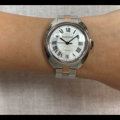 Cartier Cle 18k Rose Gold/Steel Ladies 35mm Automatic Watch