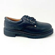 Bonanza Black Leather Mens Slip Resistant Casual Work Boots BA415