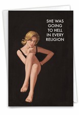 Funny Blank All Occasions Greeting Card -Hell in Every Religion-Envelope,US-Made