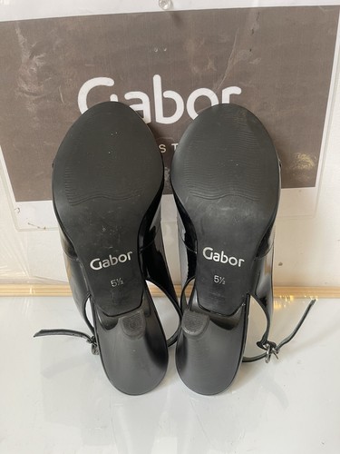 Gabor Black Leather Sandals Size UK 5.5 EU 38.5 . - Picture 9 of 11