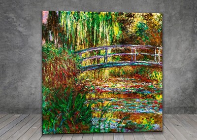 Claude Monet Seerosenteich LANDSCHAFT BLUME GERAHMT LEINWAND GEMÄLDE DRUCK 182