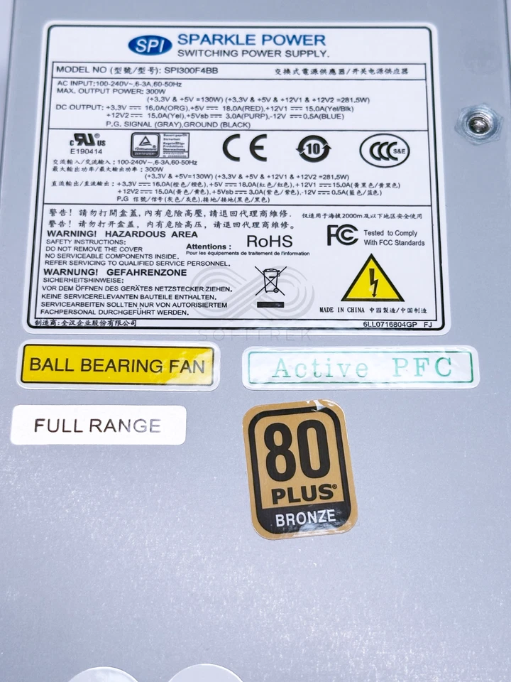 SPI300F4BB SPI 300W Flex ATX PSU AC/DC 12V/5V/3.3V Switching Power Supply - Image 3 of 4