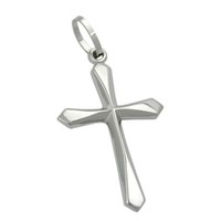 Kreuz AnhäNger KreuzanhäNger Aus 9Kt. 375 Gold WeißGold Halsschmuck Unisex