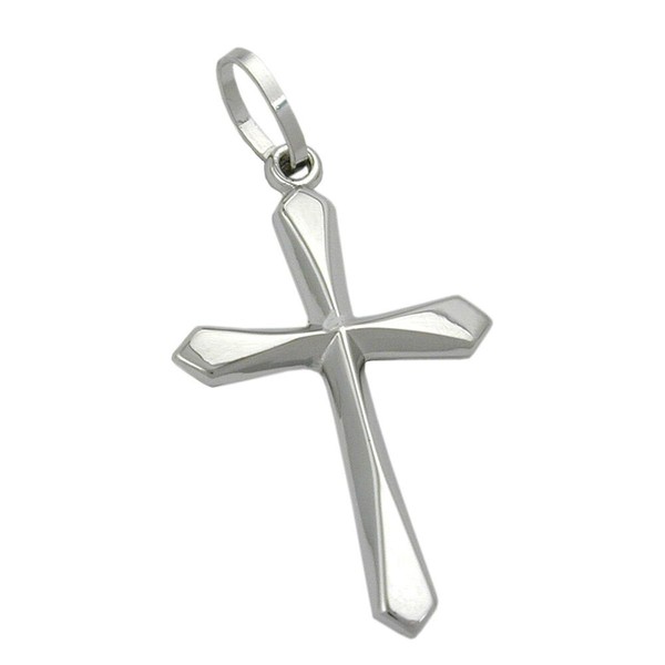 Kreuz AnhäNger KreuzanhäNger Aus 9Kt. 375 Gold WeißGold Halsschmuck Unisex-image