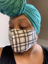 White Print Face Mask