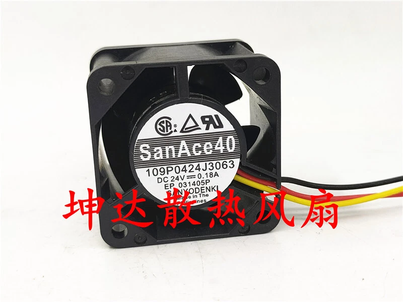 1 pcs Sanyo Fan 109P0424J3063 DC 24V 0.18A 4028 4CM cooling Fan 3