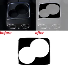 Glossy Piano Black Rear Water Cup Holder Panel Trim For Benz E-Class W213 16-22