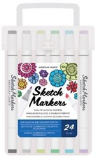 American Crafts Sketch Markers Collection Dual Tip 24 Colors Pack 34007550