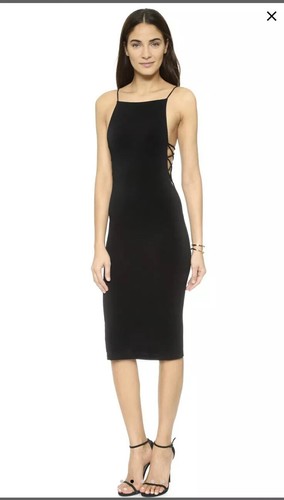 Robe Midi Alice + Olivia à Bretelles Latérales - Taille 4, Noir, Style Bodycon