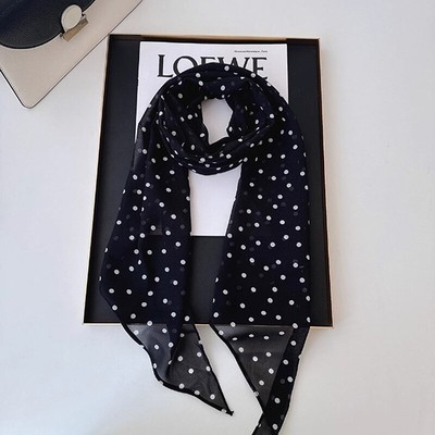 Retro Polka Dots Women Tie Hair Band Bags Handle Decoration Multifunction Scarfs