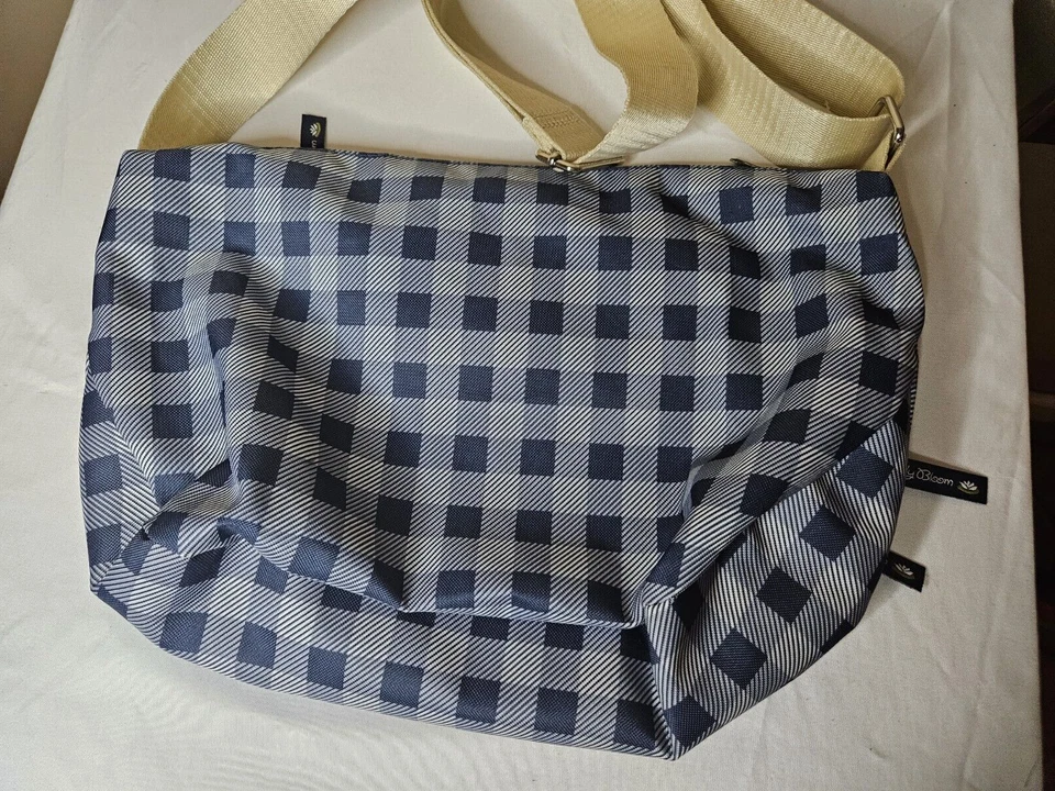 LILY BLOOM Bandolera Ajustable Correa para el Hombro Cartera Azul y Blanco a Cuadros Foto 2 de 4